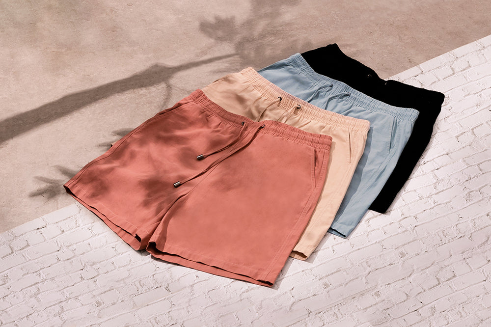 Linen Blend Drawstring Summer Shorts
