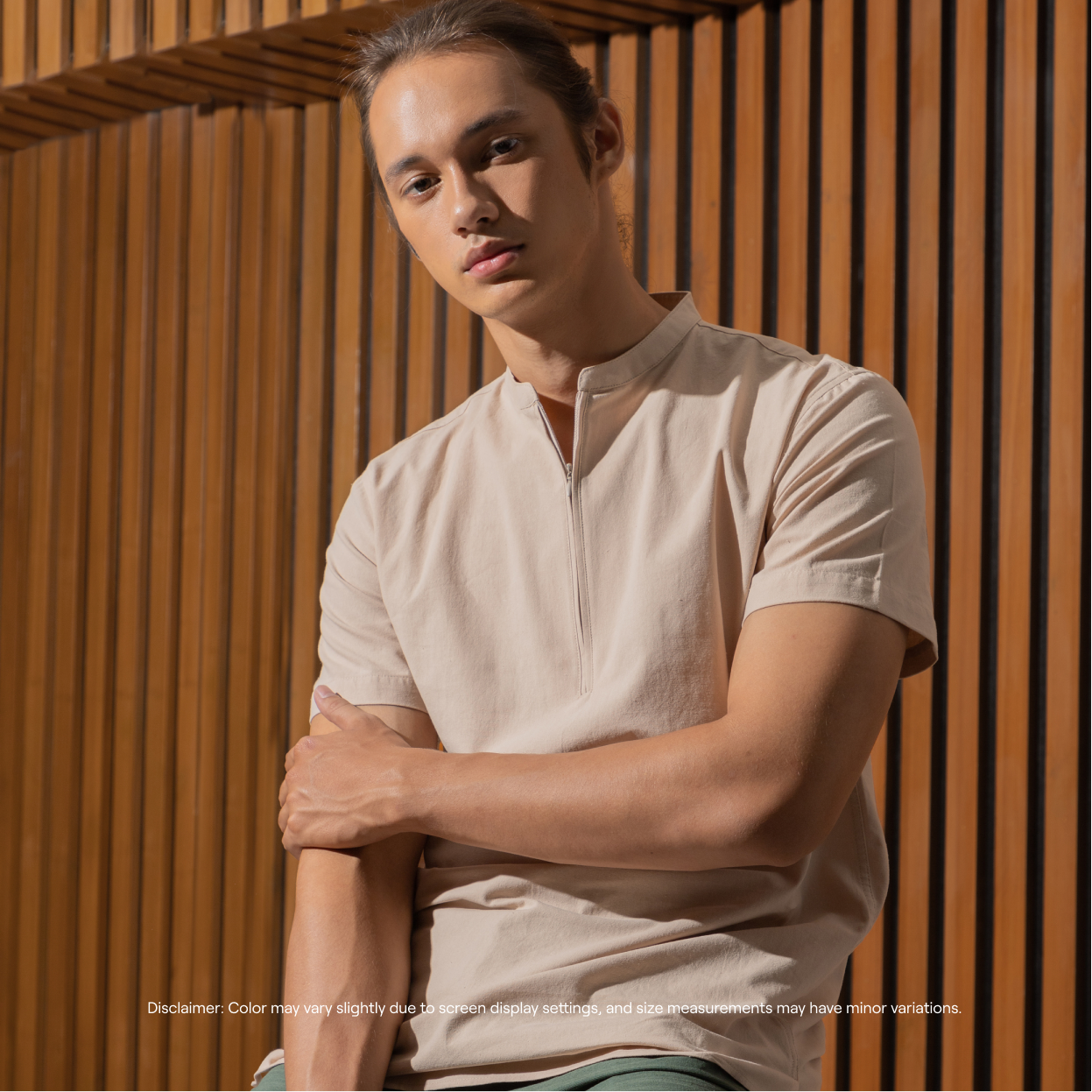 Linen Blend Zipped Top