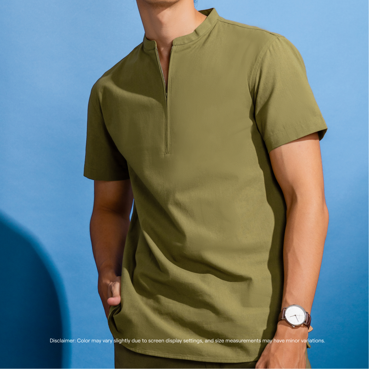 Linen Blend Zipped Top