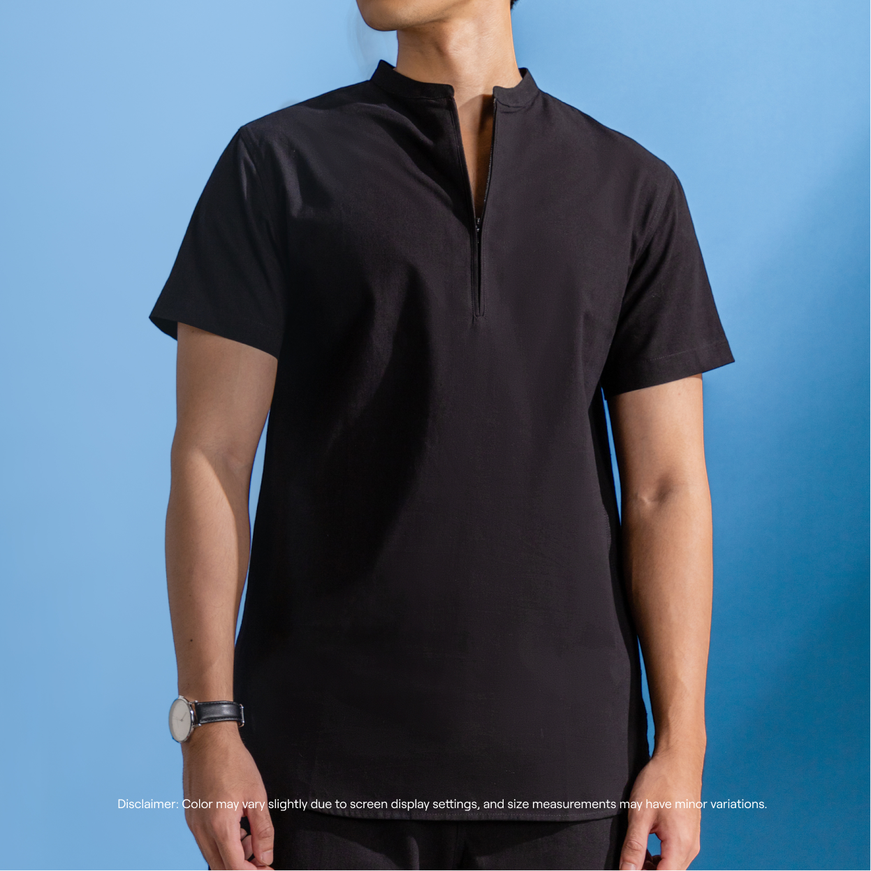 Linen Blend Zipped Top