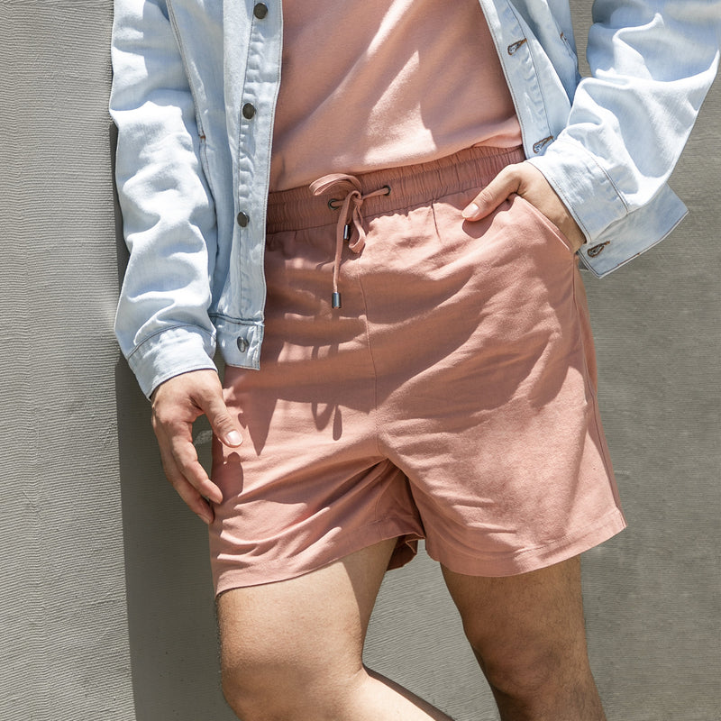 Linen Blend Drawstring Summer Shorts