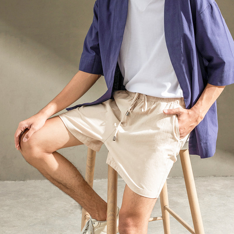 Linen Blend Drawstring Summer Shorts – Straightforward